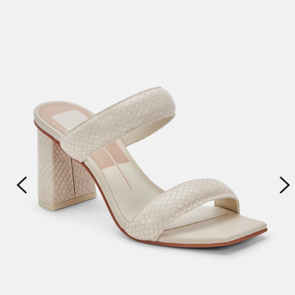 Dolce Vita PASCO Ivory Snakeskin Embossed Heeled Sandals Size 11